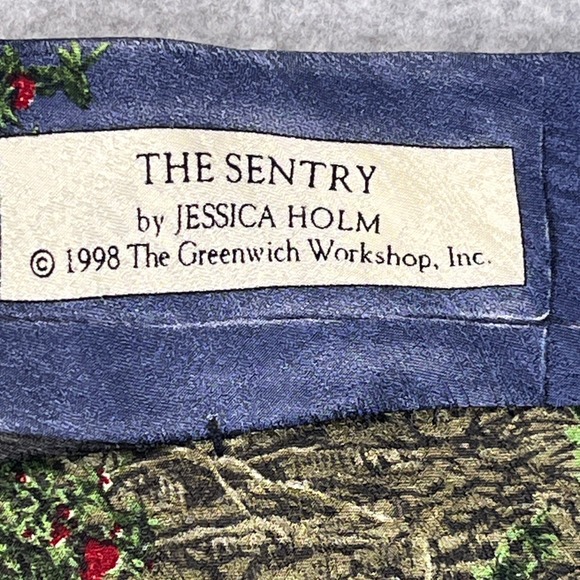 Vintage Jessica Holm Tie The Sentry Dog 1998 Endangered Species Silk Necktie USA - Picture 2 of 6